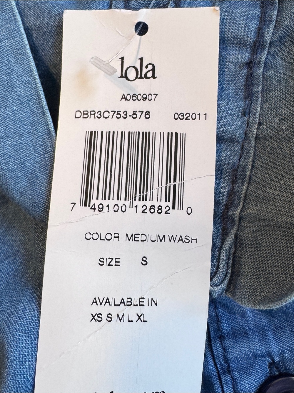 Lola Women’s Small Denim Skirt Button Front A-Line Medium Wash Y2K 2011 - Picture 4 of 4